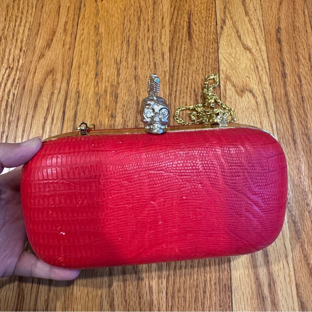 Red Skull Clutch Bag